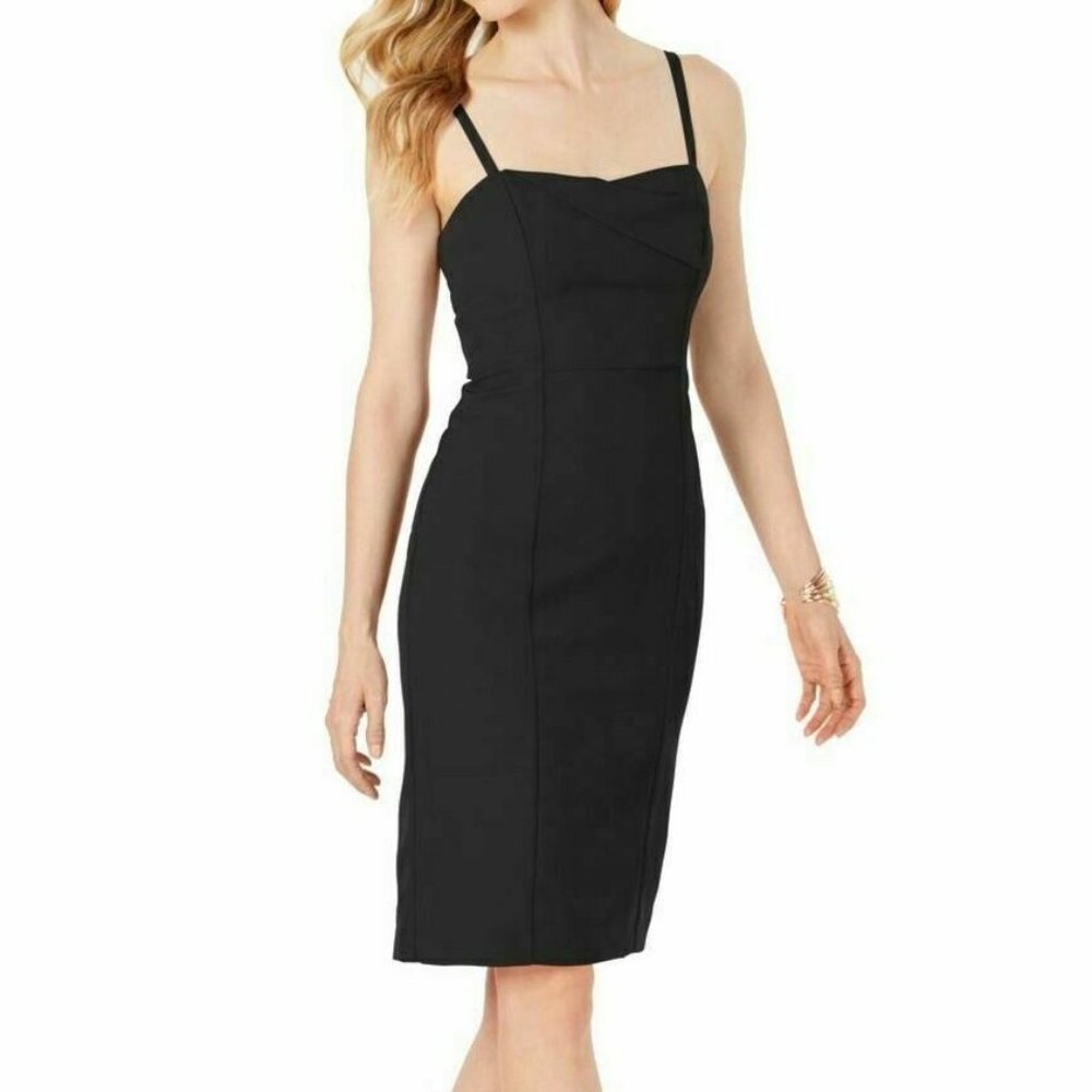 Vince Camuto 10 Black Envelope Neck Dress NWT CQ21